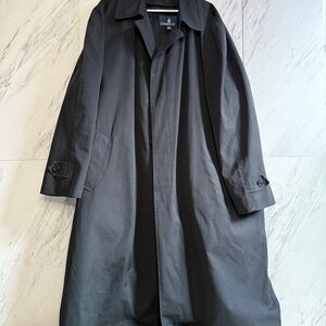 London Fog Iconic Black Long Tench Coat SZ 48L